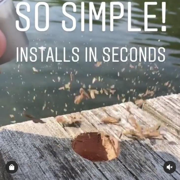 LED Dock Dots (NautiPODS) - How to install Solar Powered Lights (Drill, Drop, Done).