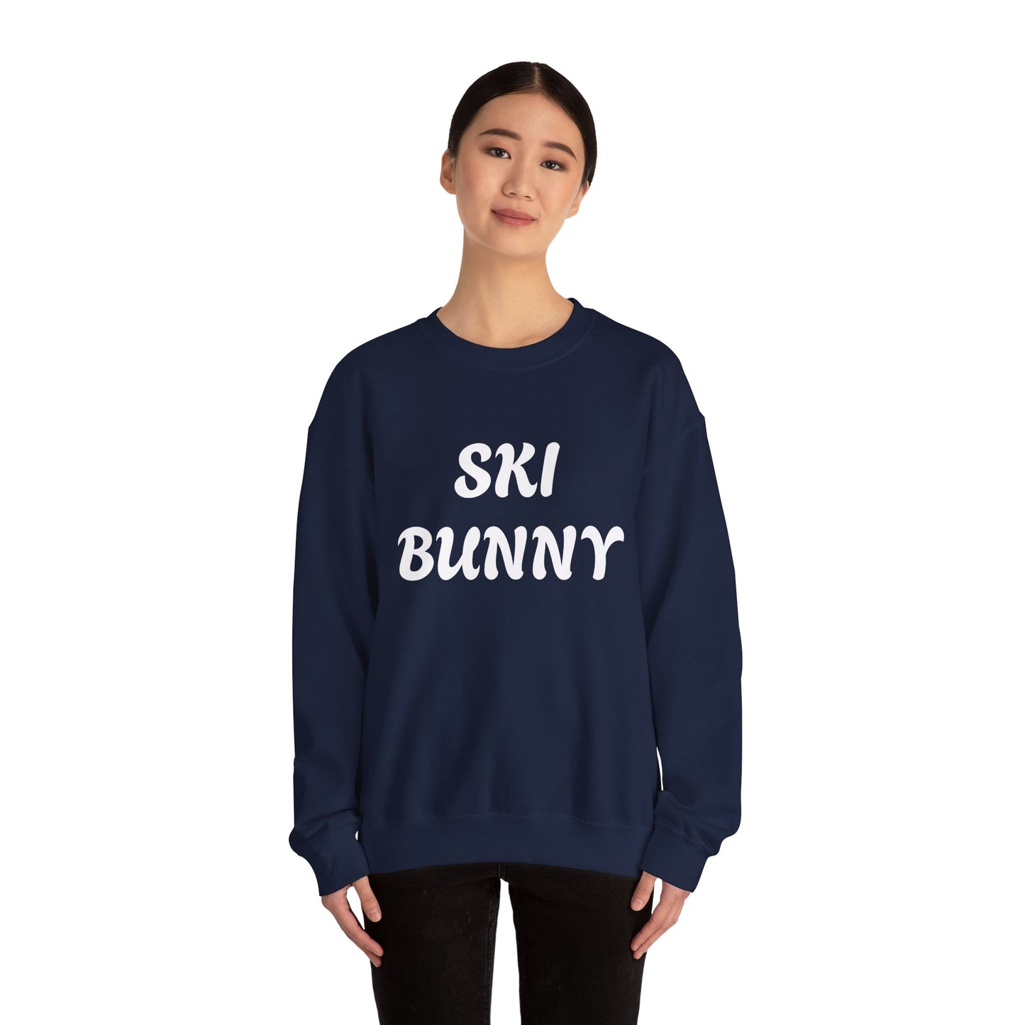 Ski Bunny Sweatshirt | Retro Script Winter Typography - NautiCurl LLC