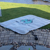 Rigid swimming pad inflatable
