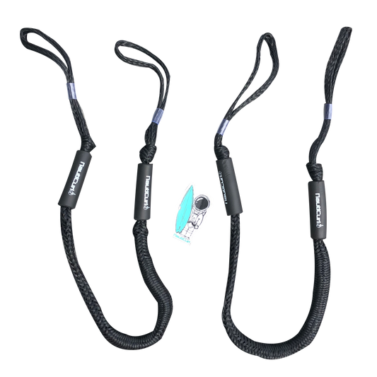 NautiCurl Bungee Boat Ropes - Shock Absorbing (2 Ropes)