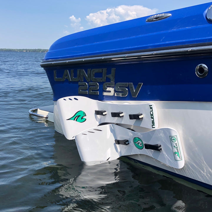 Wake shaper surf gates double stacked. 2 wake shapers on boat. NautiCurl Double Stacking.