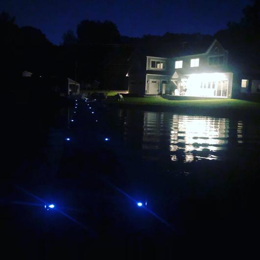 Solar dock lighting. LED Wireless Dock Lights NautiCurl Nautipods