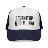 Turn It Up To 11 Electric Guitar Trucker Cap | Guitar Amp Logo