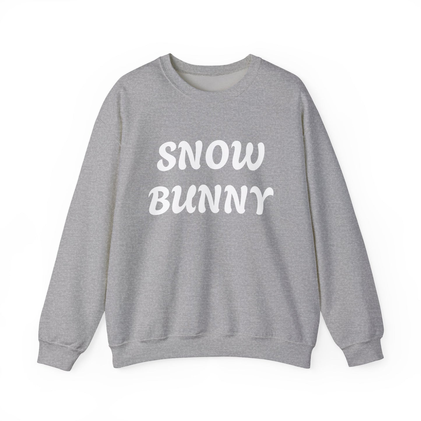 Snow Bunny Sweatshirt | Retro Red Script Winter Typography - NautiCurl LLC