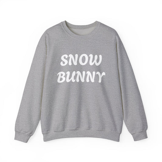 Snow Bunny Sweatshirt | Retro Red Script Winter Typography - NautiCurl LLC