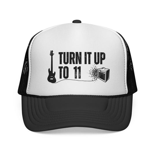 Turn It Up To 11 Electric Guitar Trucker Cap | Guitar Amp Logo