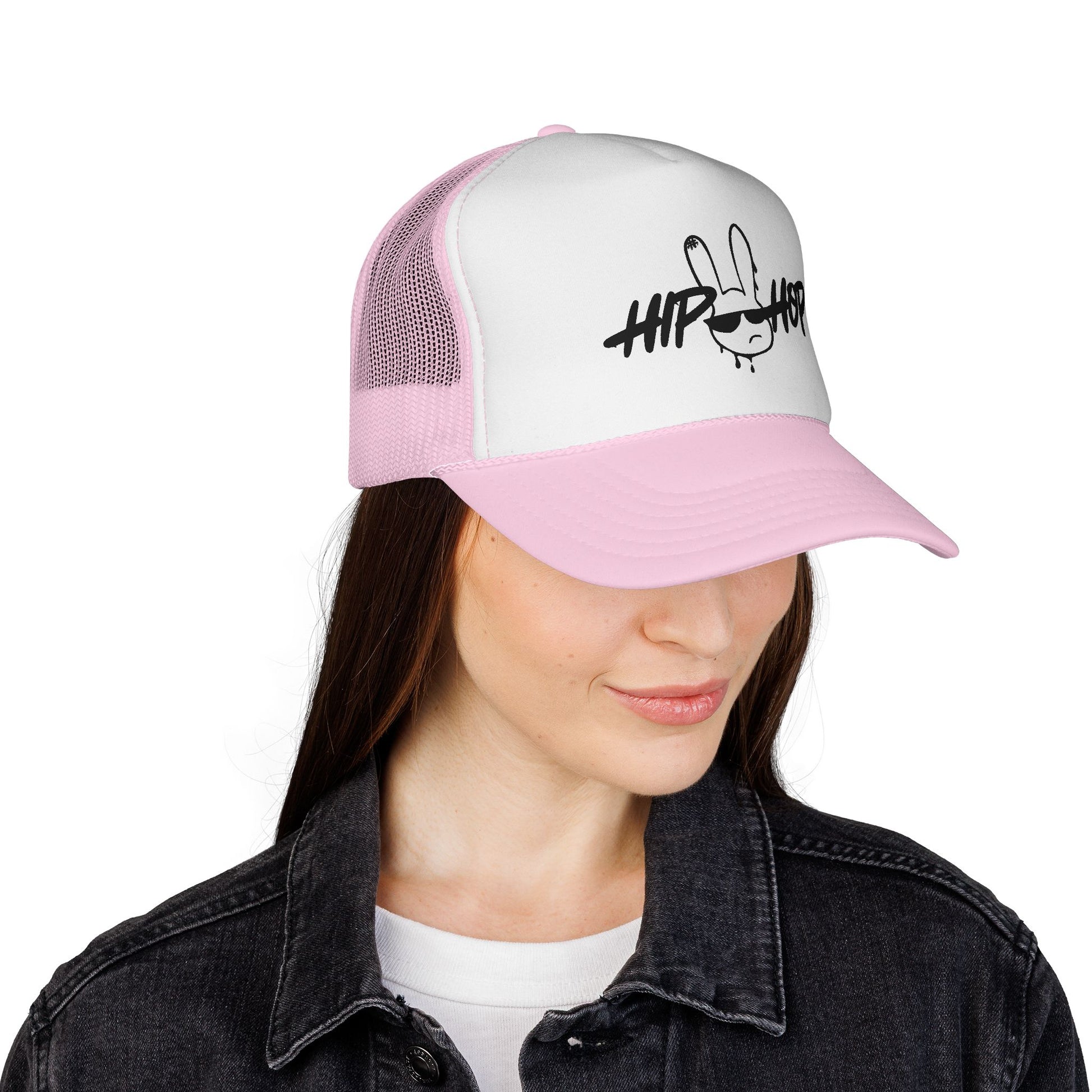 Hip Hop Graffiti Bunny Trucker Cap | Mesh Snap Back Trucker - NautiCurl LLC