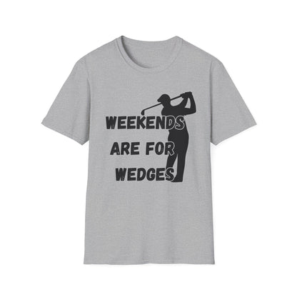 Weekends Are For Wedges T-Shirt | Golf Golfer Silhouette - NautiCurl LLC