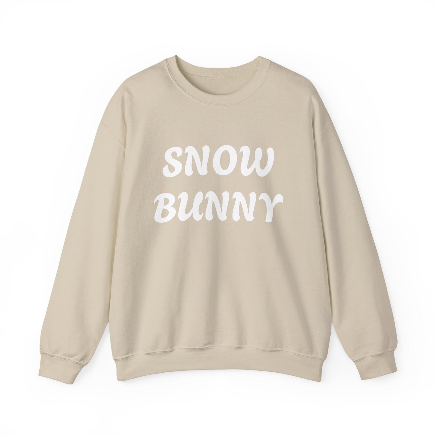 Snow Bunny Sweatshirt | Retro Red Script Winter Typography - NautiCurl LLC