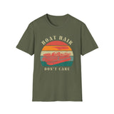 Boat Hair Don't Care T-Shirt | Retro Sunset Boat Illustration
