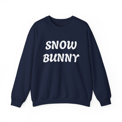 Snow Bunny Sweatshirt | Retro Red Script Winter Typography - NautiCurl LLC