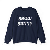 Snow Bunny Sweatshirt | Retro Red Script Winter Typography