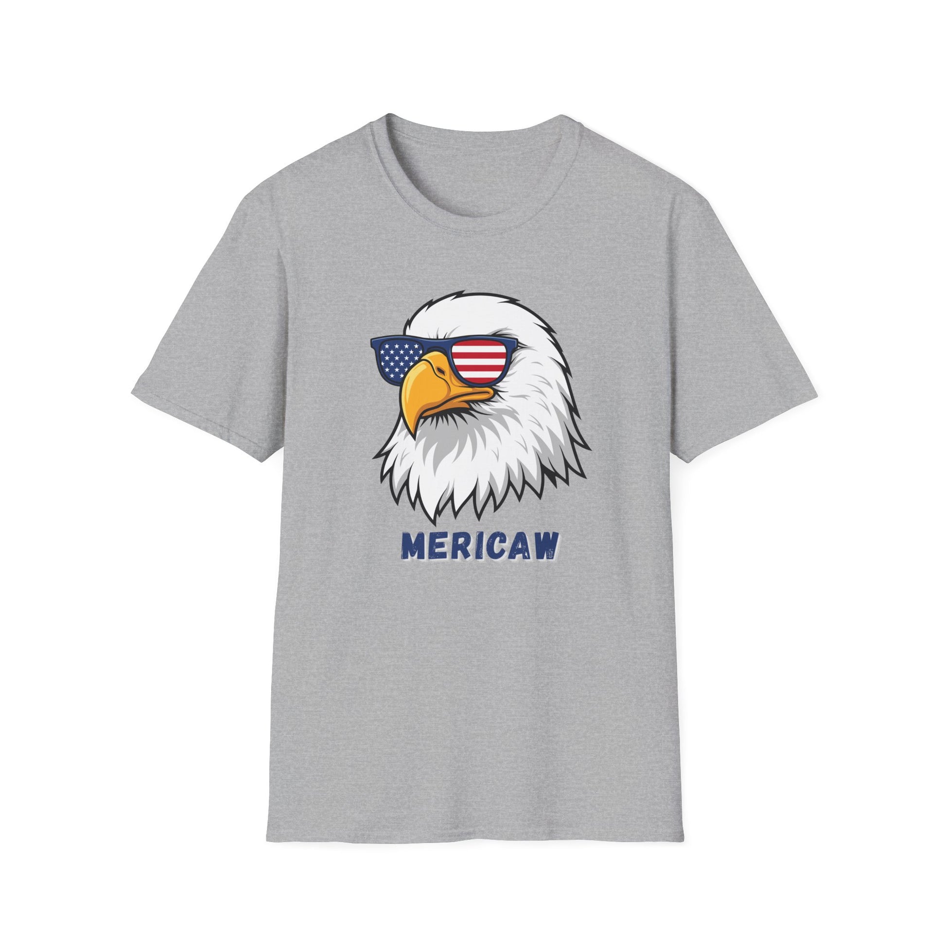 Patriotic Bald Eagle MERICAW T-Shirt | American Flag Sunglasses, Fourth of July - NautiCurl LLC