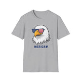 Patriotic Bald Eagle MERICAW T-Shirt | American Flag Sunglasses, Fourth of July