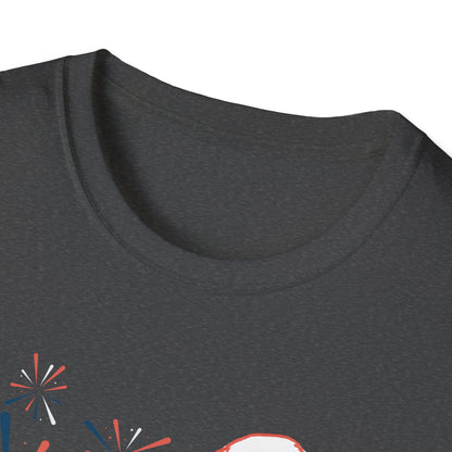 Patriotic Bald Eagle T-Shirt | America sketch with fireworks - NautiCurl LLC