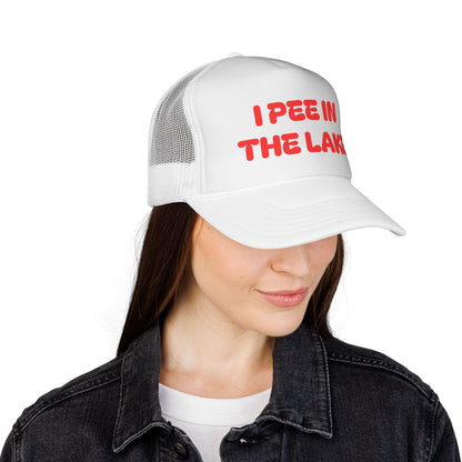 I Pee in the Lake Trucker Cap | Funny Winter Hat - NautiCurl LLC