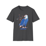Patriotic Bald Eagle T-Shirt | America sketch with fireworks