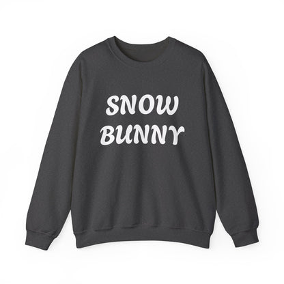 Snow Bunny Sweatshirt | Retro Red Script Winter Typography - NautiCurl LLC