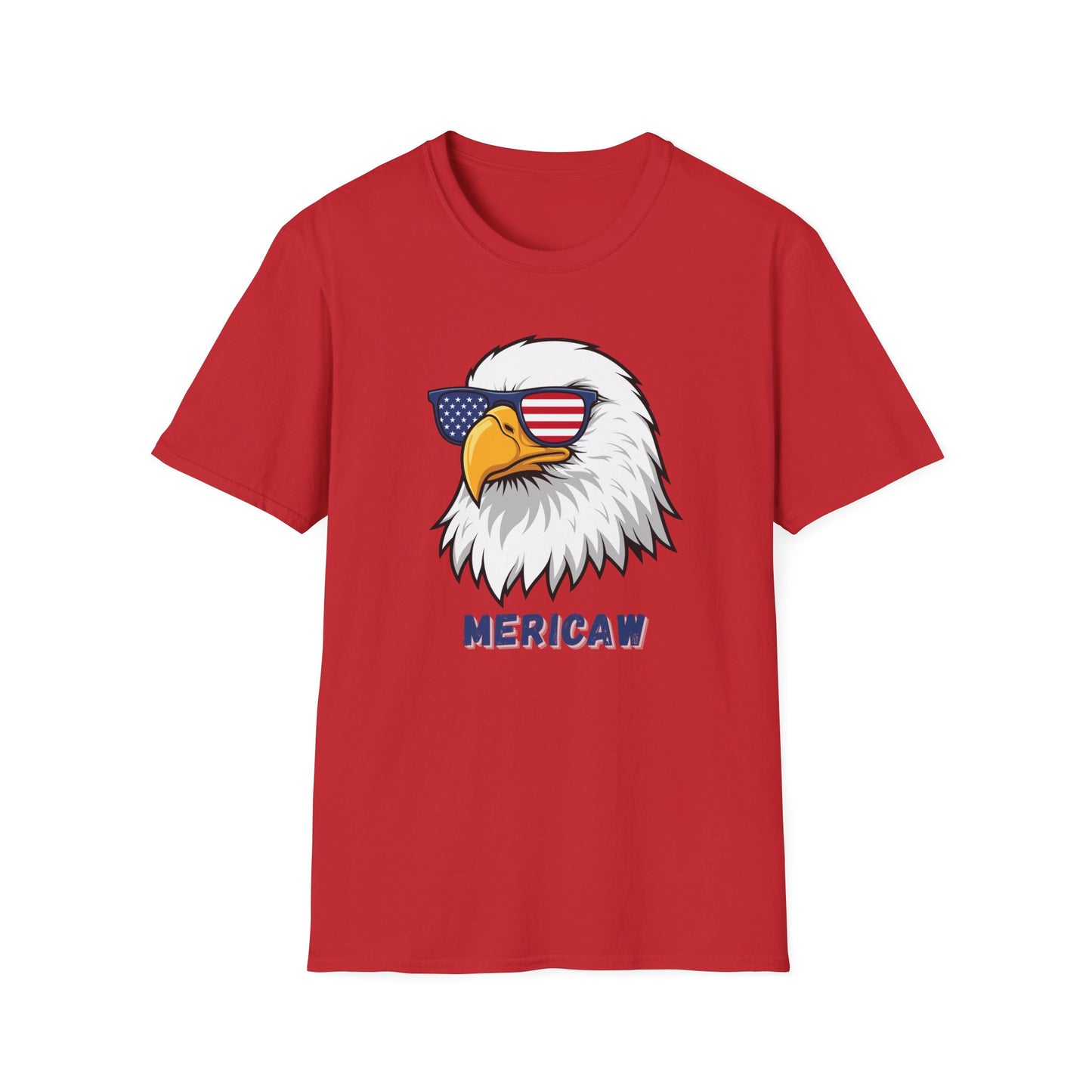 Patriotic Bald Eagle MERICAW T-Shirt | American Flag Sunglasses, Fourth of July - NautiCurl LLC