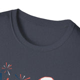 Patriotic Bald Eagle T-Shirt | America sketch with fireworks
