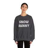 Snow Bunny Sweatshirt | Retro Red Script Winter Typography