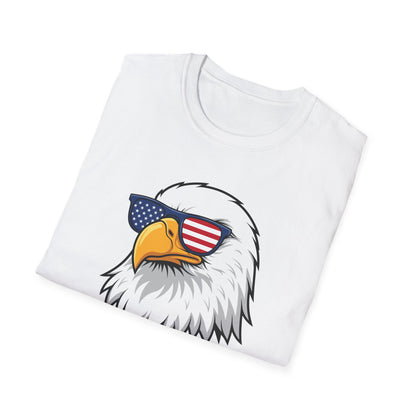 Patriotic Bald Eagle MERICAW T-Shirt | American Flag Sunglasses, Fourth of July - NautiCurl LLC