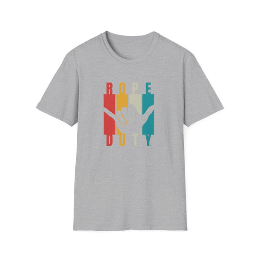 Rope Duty shaka hand T-Shirt | WakeSurf Retro Stripe Design