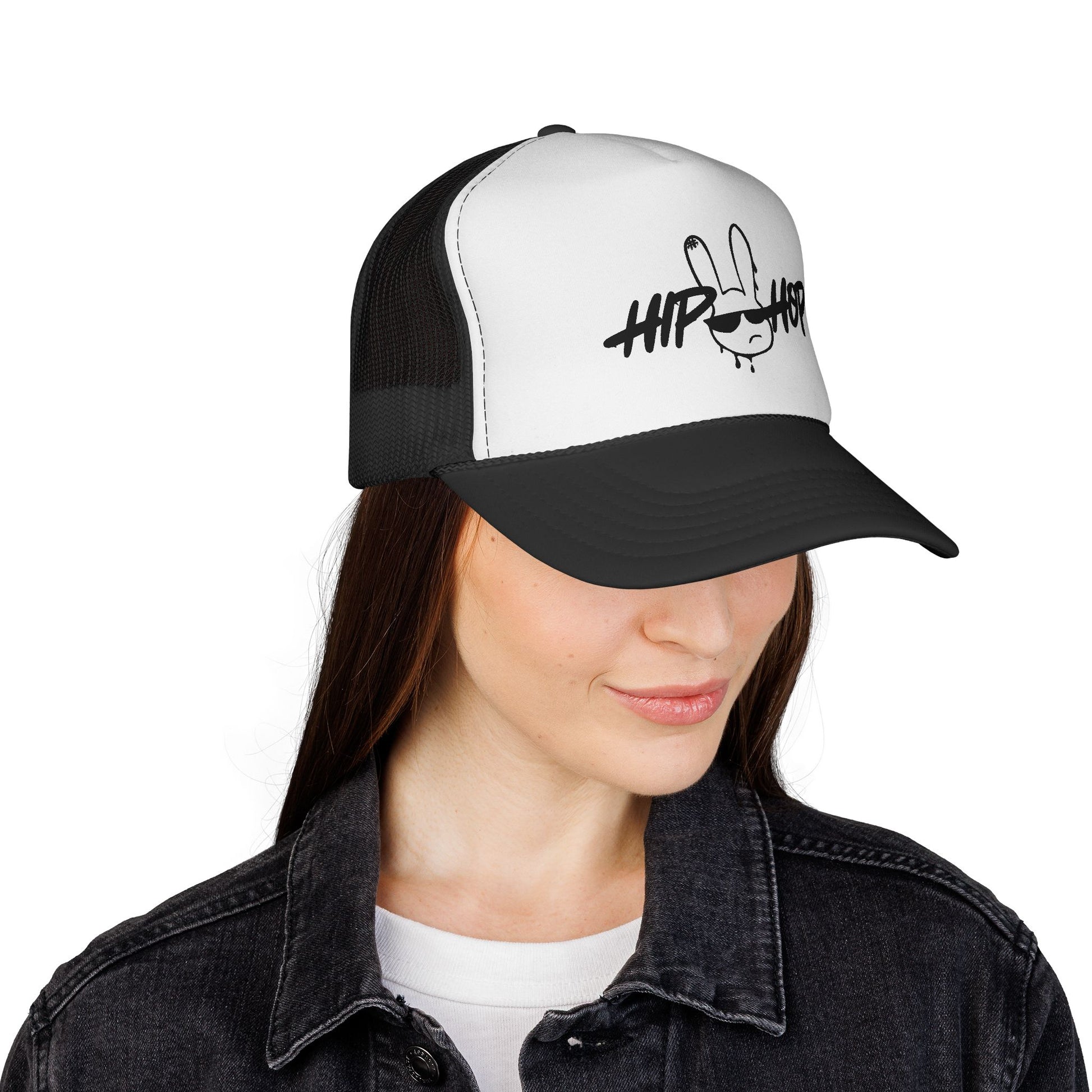 Hip Hop Graffiti Bunny Trucker Cap | Mesh Snap Back Trucker - NautiCurl LLC
