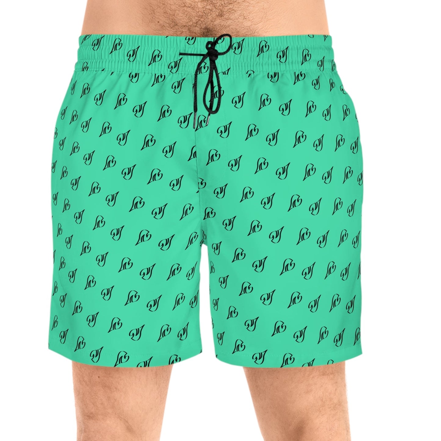 NautiCurl Drop Swim Shorts | Teal All-Over Print - NautiCurl LLC
