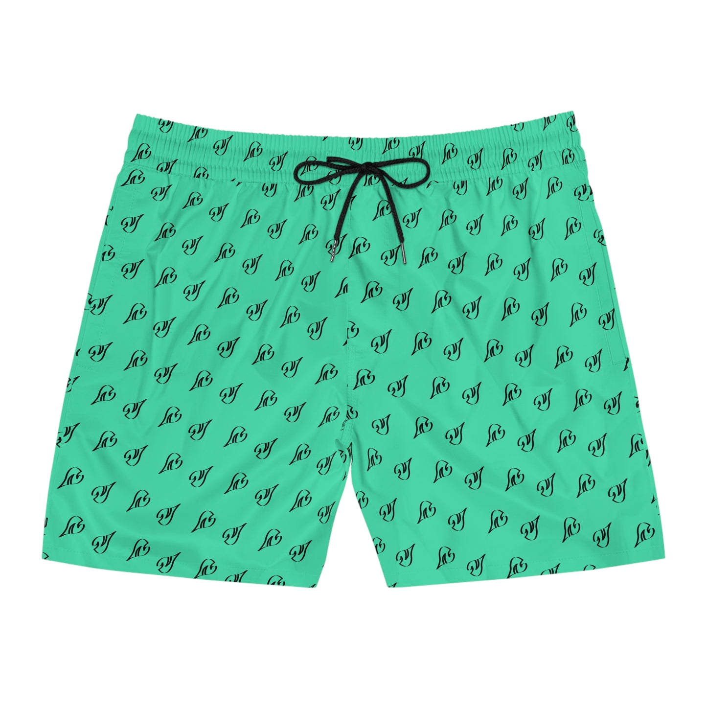 NautiCurl Drop Swim Shorts | Teal All-Over Print - NautiCurl LLC