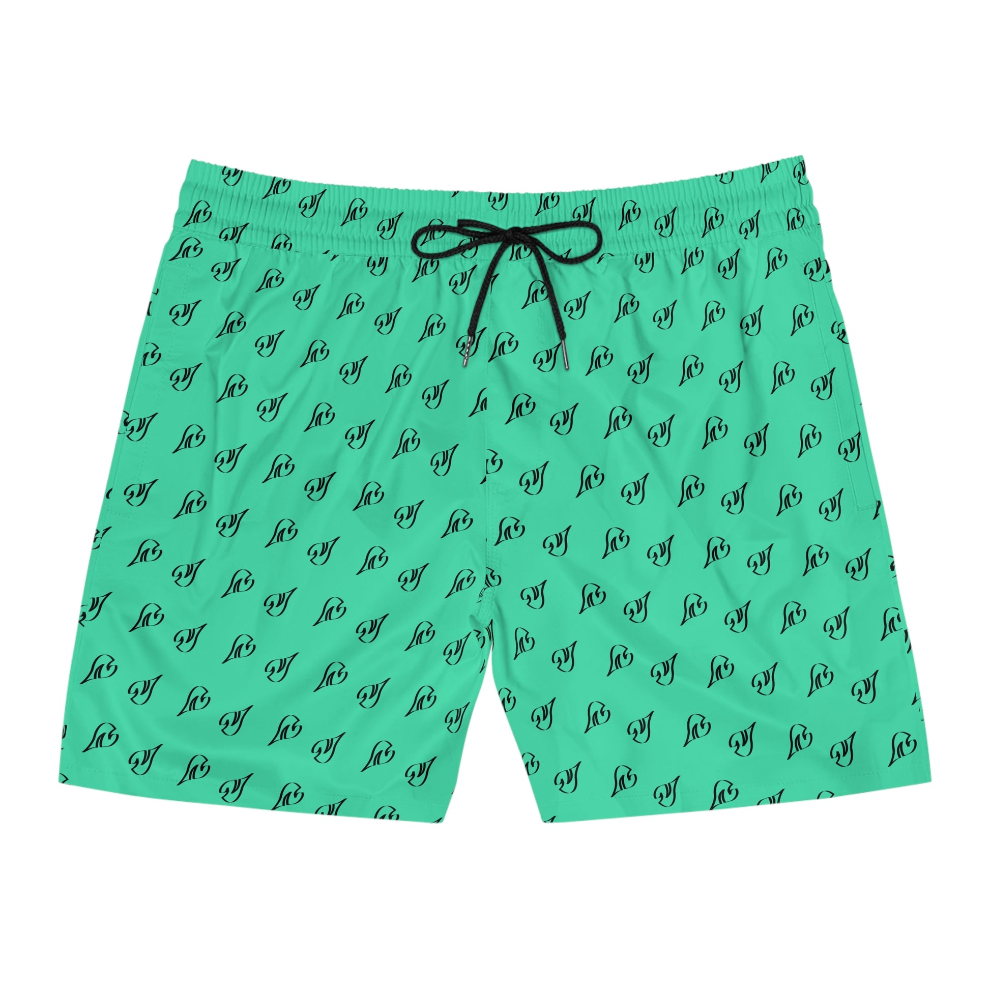NautiCurl Drop Swim Shorts | Teal All-Over Print - NautiCurl LLC