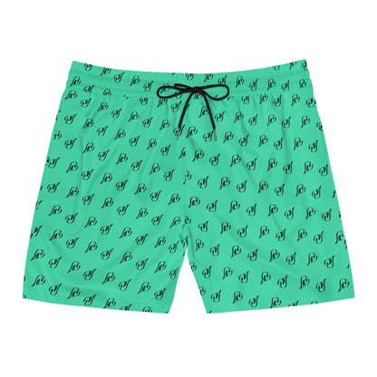 NautiCurl Drop Swim Shorts | Teal All-Over Print - NautiCurl LLC