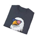 Patriotic Bald Eagle MERICAW T-Shirt | American Flag Sunglasses, Fourth of July