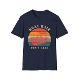 Boat Hair Don't Care T-Shirt | Retro Sunset Boat Illustration