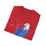 Patriotic Bald Eagle T-Shirt | America sketch with fireworks