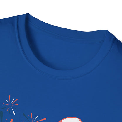 Patriotic Bald Eagle T-Shirt | America sketch with fireworks - NautiCurl LLC