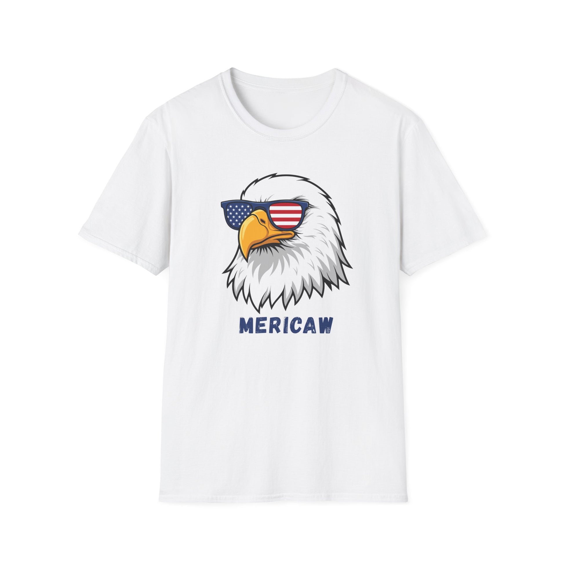 Patriotic Bald Eagle MERICAW T-Shirt | American Flag Sunglasses, Fourth of July - NautiCurl LLC