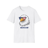 Patriotic Bald Eagle MERICAW T-Shirt | American Flag Sunglasses, Fourth of July