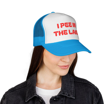I Pee in the Lake Trucker Cap | Funny Winter Hat - NautiCurl LLC