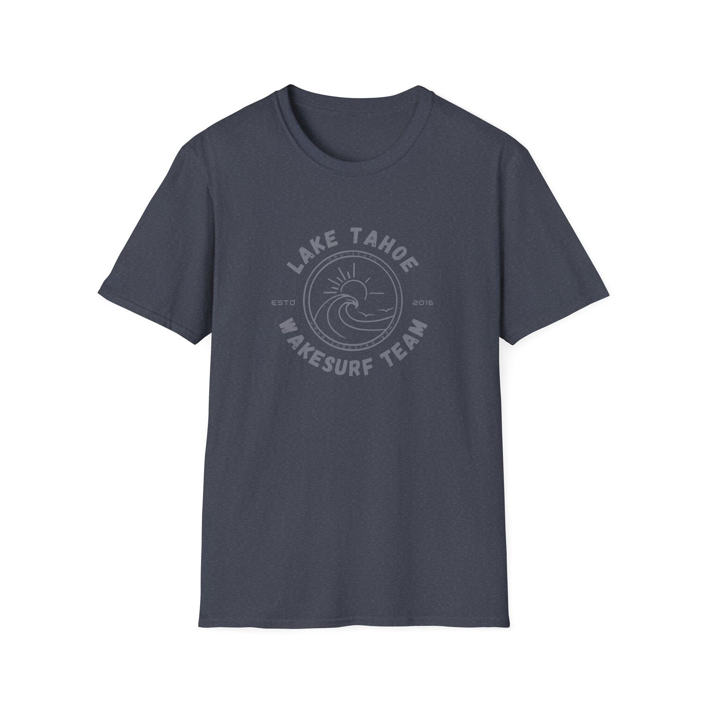 Lake Tahoe Wakesurf Team T-Shirt | Wave Crest Logo - NautiCurl LLC