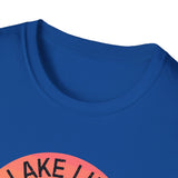 Lake Life boat graphic T-Shirt | sunset pontoon illustration, summer lakewear
