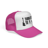 Turn It Up To 11 Electric Guitar Trucker Cap | Guitar Amp Logo