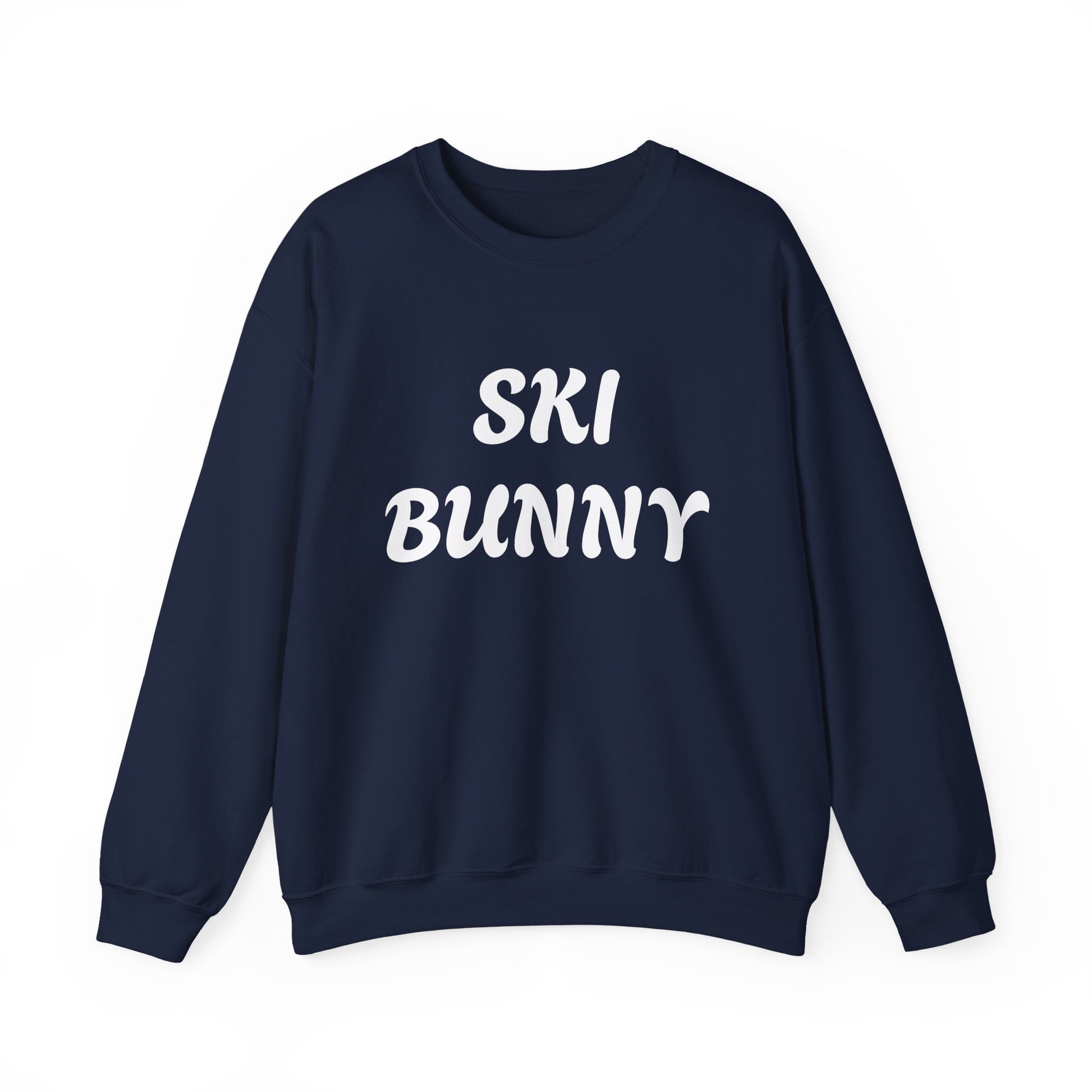 Ski Bunny Sweatshirt | Retro Script Winter Typography - NautiCurl LLC