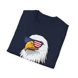 Patriotic Bald Eagle MERICAW T-Shirt | American Flag Sunglasses, Fourth of July