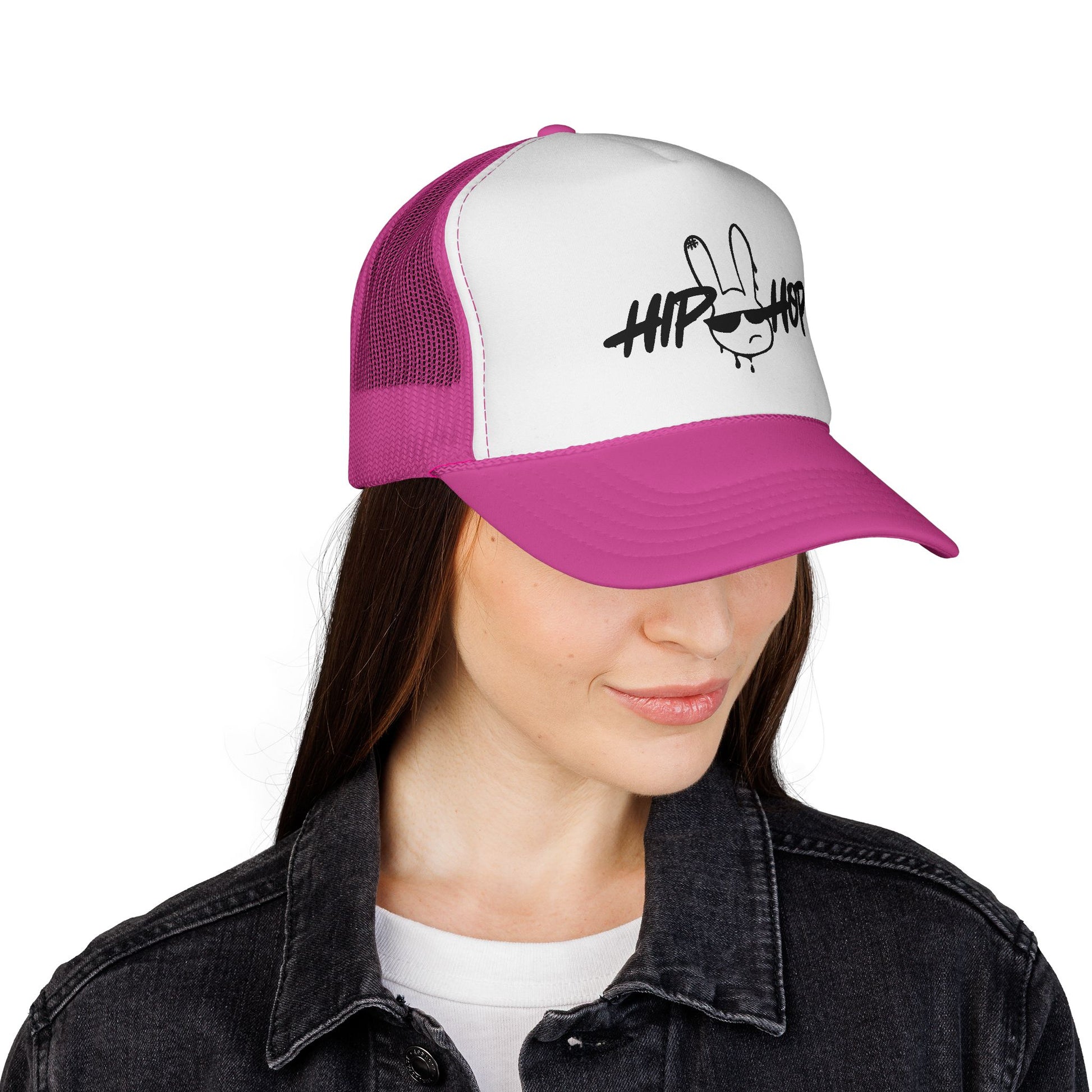 Hip Hop Graffiti Bunny Trucker Cap | Mesh Snap Back Trucker - NautiCurl LLC
