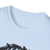 Here for Forced Family Fun T-Shirt | Christmas wreath, reindeer sleigh, house