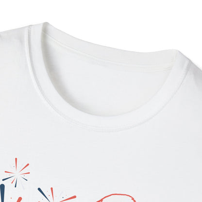 Patriotic Bald Eagle T-Shirt | America sketch with fireworks - NautiCurl LLC