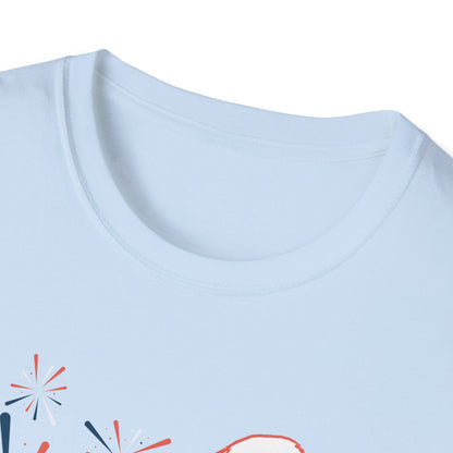 Patriotic Bald Eagle T-Shirt | America sketch with fireworks - NautiCurl LLC