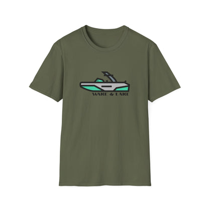 Wake & Lake Boat T‑Shirt — Wakeboard & Wakesurf / Lake Life Graphic Tee