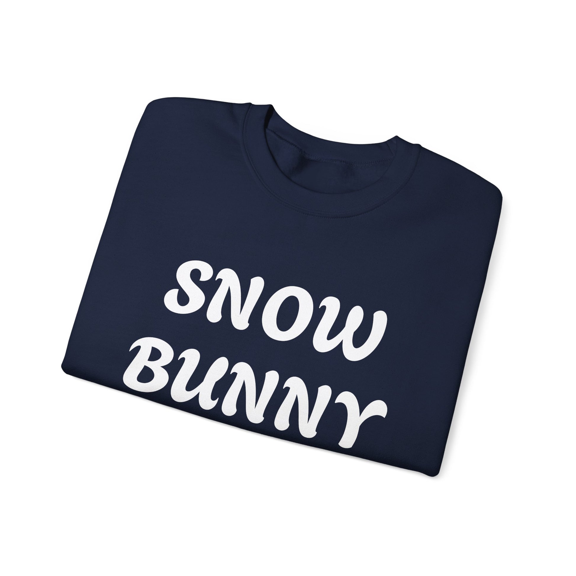 Snow Bunny Sweatshirt | Retro Red Script Winter Typography - NautiCurl LLC